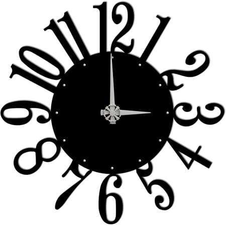 Modern Floating Numbers Wall Clock - Silent Non-Ticking Metal Artistic Design for Contemporary Home, Office & Living Room Decor - Black (35.4x35.4)