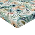 thumbnail image 4 of Ambesonne Spring Floral Fitted Sheet, Romantic Garden Bloom, California King, Seafoam Peach White, 4 of 5