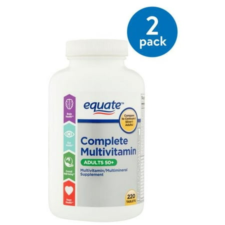 (2 Pack) Equate Complete Adults 50+ Multivitamin, 220 (Best Multivitamin For Vegetarians)