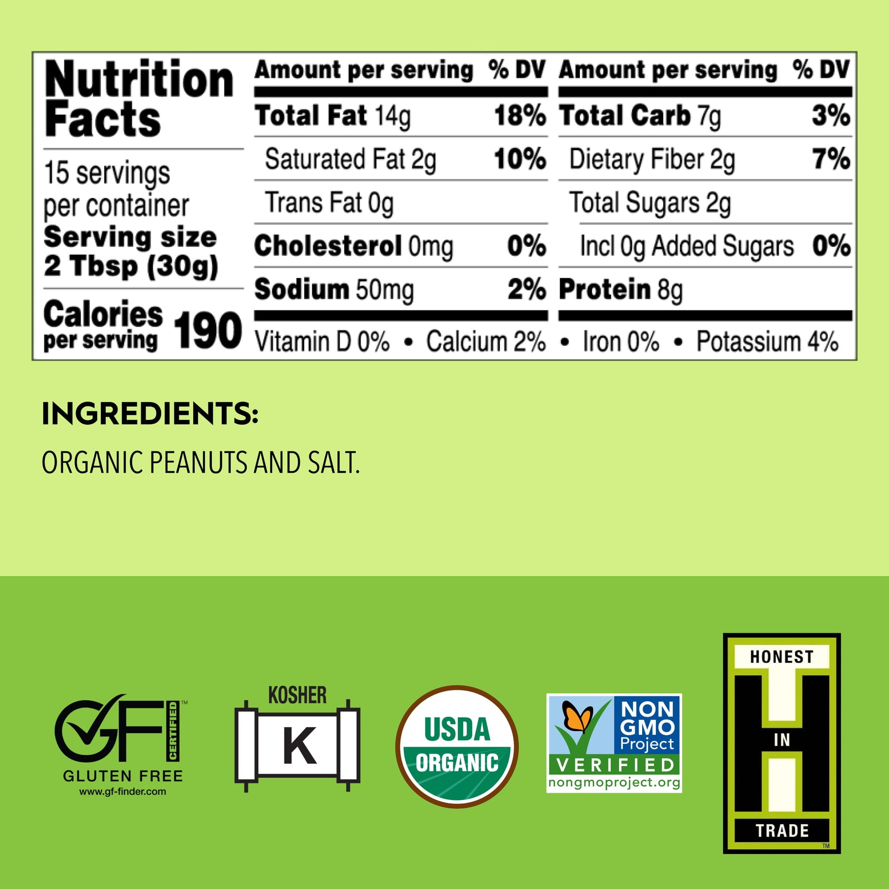 (Pack of 6), Once Again Organic Crunchy Peanut Butter, 16 oz