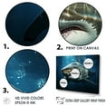 thumbnail image 3 of Designart "Mysterious Blue Ghost Of The Sea" Shark Floater Framed Wall Art Living Room, 3 of 5