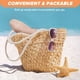 thumbnail image 5 of Sombrero de paja de encaje con lazo para mujer, conjunto de bolso de paja y sombrero para el sol, circunferencia del sombrero de 56-58cm, 5 of 6
