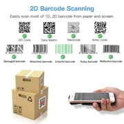 Eyoyo QR Code Scanner Bluetooth Wireless Barcode Scanner Phone Back Clip 1D 2D EAN UPC PC Warehouse Inventory Reader
