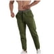 thumbnail image 4 of Pantalones largos de moda para hombre, casuales, de color sólido, con bolsillos y cintura elástica, pantalones cargo casuales para hombre., 4 of 5