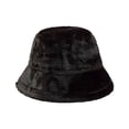 thumbnail image 7 of Women's Double Face Fleece Bucket Hat, Plush Warm Winter Hat with Wide Brim, Soft Casual Sun Hat for Cold Weather Outdoor and Daily Wear Black, 7 of 7