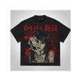 thumbnail image 1 of Camiseta con estampado de terror japonés para hombre, 100 % algodón, estilo urbano Y2K, con arte geométrico, manga corta y cuello redondo, informal, deportiva, resistente y estampada., 1 of 7