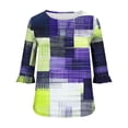 thumbnail image 4 of JTZGDY Cute Floral Tops for Women Dressy Casual Ruffled Half Sleeve Ruched Pleated Crew Neck Graphic T-Shirts Loose Fit Tshirt Tunic Blouse Purple#01 XXXL, 4 of 8