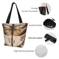 thumbnail image 4 of Fotbe Vintage Dragonfly Artwork Bolsa de Playa con Estampado, Bolsa de Hombro, Bolsa de Mano Espaciosa, Bolsa de Viaje Ligera, Bolsa de Compras Versátil, 4 of 6