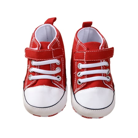 

Bmnmsl Baby Boys Girls Breathable Anti-Slip Canvas Sneakers Crib Prewalker Shoes