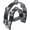 Black, variant on Half Moon Musical Tambourine Metal Jingles Hand Held Percussion Drum Multicolor for KTV Party with Ergonomic Handle Grip