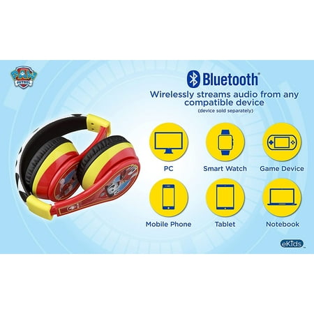 eKids - Paw Patrol Marshall Bluetooth Headphones - red