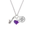 thumbnail image 2 of Delight Jewelry Silvertone Saxophone - Purple Heart Nurse Strong Zoe Necklace, 2 of 4