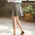 thumbnail image 5 of Girls Uniform Skirts Plaid Pleated Skirt Kids School Style A Line Midi Skirt Everyday Wear Girls Skirt Grey 11 Years-12 Years, 5 of 6