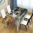 thumbnail image 2 of DEIARA Schnauzer Puppy Square Tablecloth 60×108in Polyester Fabric Tablecloth Washable Dust Resistant Wrinkle Resistant, 2 of 9