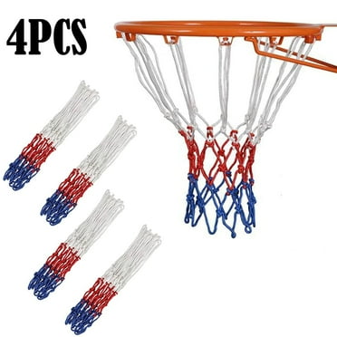 4 Pcs Heavy Duty Basketball Hoop Net 12 Loop Standard Indoor or Outdoor Nylon Braided Multicolor Duty Basketball Net Strong and Durable Replacement Basketball Net Basketball Accessories
