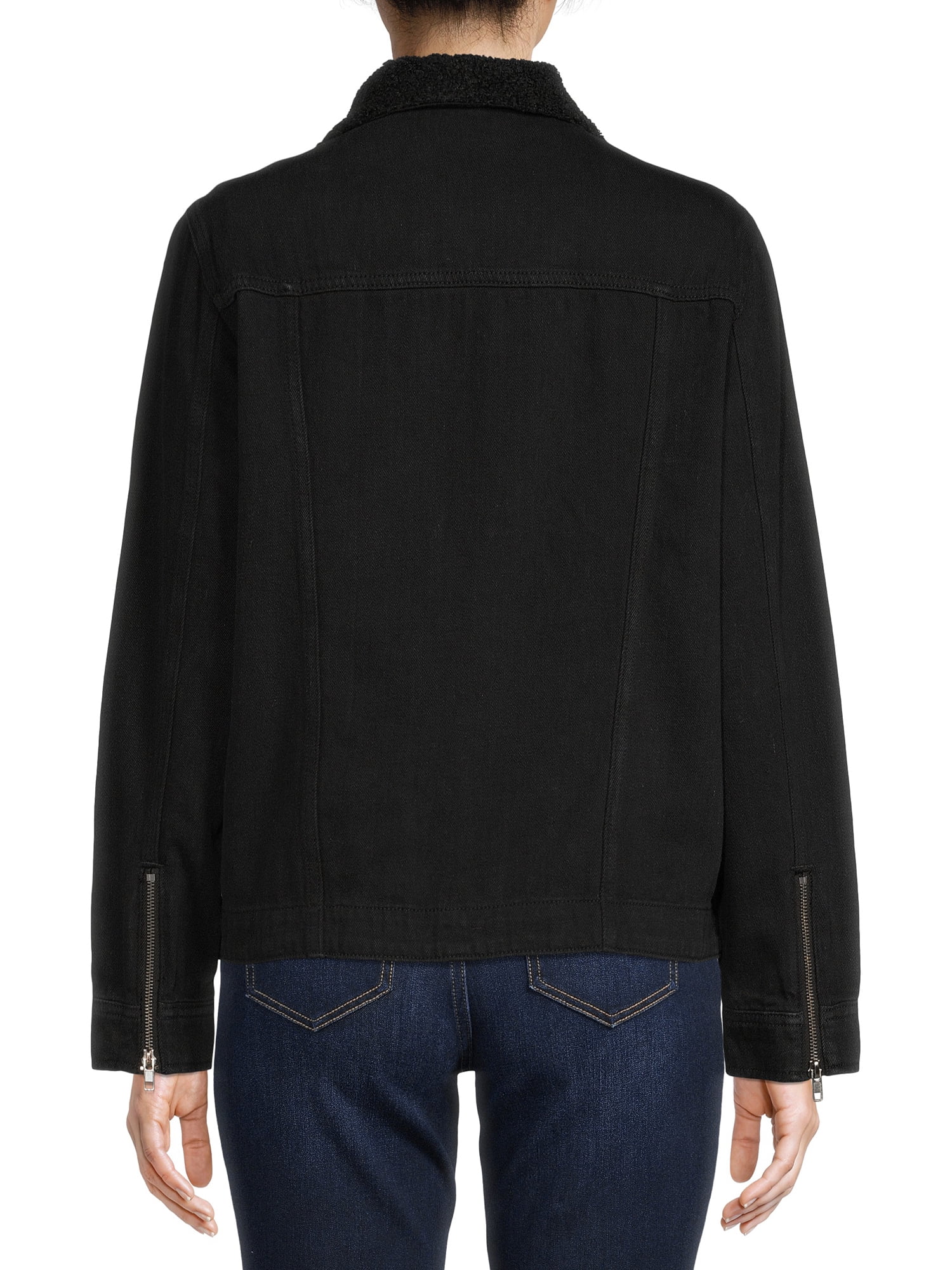 Time and Tru Women's Denim Faux Sherpa Jacket