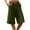 Army Green, variant on USNSM Women's Casual Wide-Leg Shorts Solid Color Loose Soft Large Size Cuffed Pants Fashionable Belt Waist Shorts with Pockets Gray S