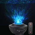 thumbnail image 2 of Green Star Lights And Ocean Wave Led Night Light Projector With Music Speaker, Timer, Remote(1pc, Black), 2 of 5