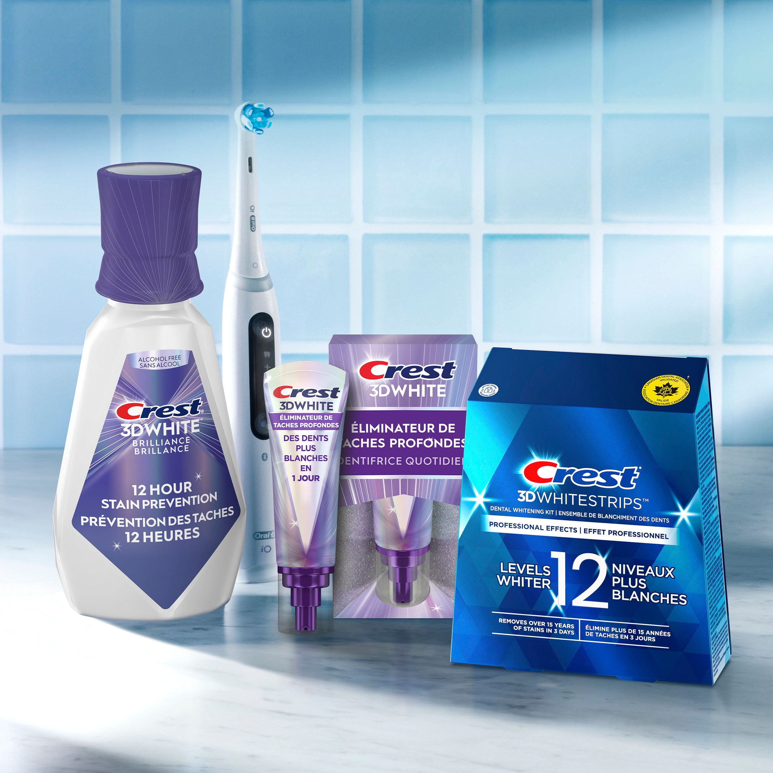 Rince-bouche Crest3DWhite Brillance Prévention des taches, Prévention des taches pendant 12heures, sans alcool, 473mL 473ML