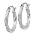 thumbnail image 2 of Auriga Fine Jewelry 925 Sterling Silver RH-plated Satin Diamond-cut 2.5x18mm Twisted Hoop Earrings for Women, 2 of 7