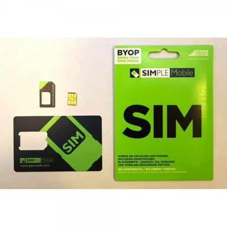 Simple Mobile Sim Card with First Month Included 40 Plan Walmart com