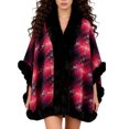 thumbnail image 6 of Women Poncho Fleece Cape Collar Knitted Cardigan Sweater Batwing Long Sleeve Shawl Wrap Coat Oversized Cloak Hot Pink-H Free Size, 6 of 6