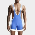thumbnail image 3 of Mens Romper Men's Sleeveless Athletic Supporters Wrestling Singlets Sports Bodysuit Jumpsuits Mens Jumpsuit Sky Blue M, 3 of 5