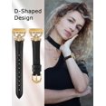thumbnail image 5 of TOYOUTHS Leather Bands Compatible with Versa 4/Versa 3/Sense 2/Sense Band for Women, Dressy Bling Slim Leather Strap with D-shaped Diamonds Metal Buckle for Versa 4, 5 of 6