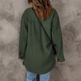 thumbnail image 4 of Abrigo Color Sólido Solapa De Un Solo Pecho Mangas Largas Casual Suelta Cómoda Camisa Chaqueta Verde S, 4 of 6