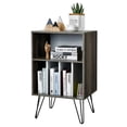 thumbnail image 5 of Costway Mueble para tocadiscos, armario tocadiscos con patas de metal, stand para tocadiscos con 5 compartimientos abiertos para álbumes, ideal para salón y dormitorio, 5 of 5