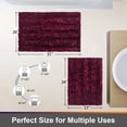thumbnail image 3 of Civkor Bathroom Rugs, Bath Mats Set 2 Pieces Non Slip, 31x20 Plus 24x16Inch, Machine Washable, Soft Shiny Chenille and Quick Qry, Burgundy, 3 of 6