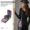 thumbnail image 2 of Mantto Crossbody Wallet Case for iPhone 16 (6.1 inch),Premium PU Leather Metal Buckle Large Capacity Zipper Pocket Card Holder Shockproof Kickstand Phone Case with Shoulder Strap,Purple, 2 of 8