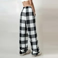 thumbnail image 4 of Busydd Womens Pants Winter Cozy Flannel Plaid Pants Casual Warm Elastic Waist Pajama Pants Fashion Loose Fleece Trousers Sleepwear with Pockets, 4 of 5