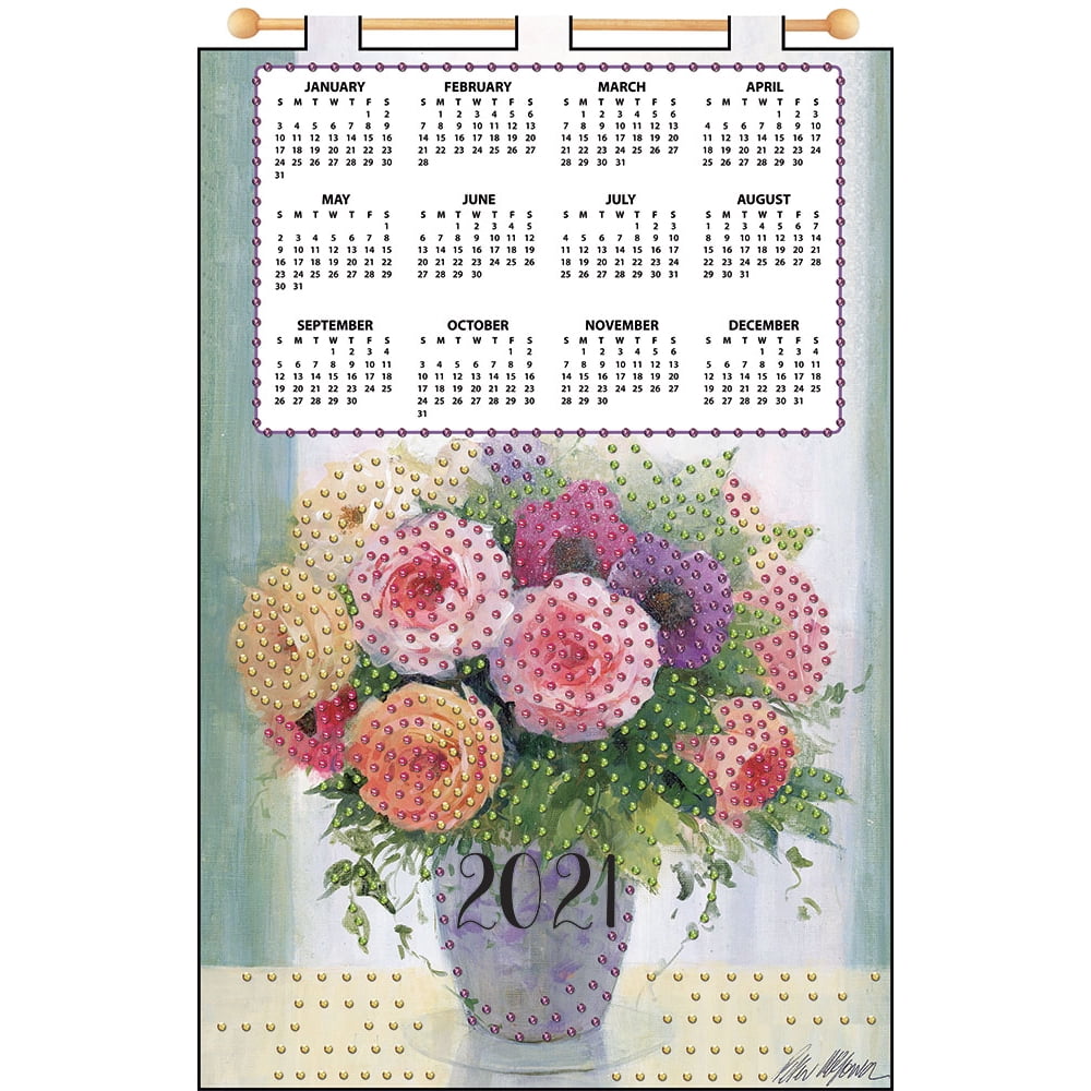 Mary Maxim Rose Vase 2021 Felt Calendar