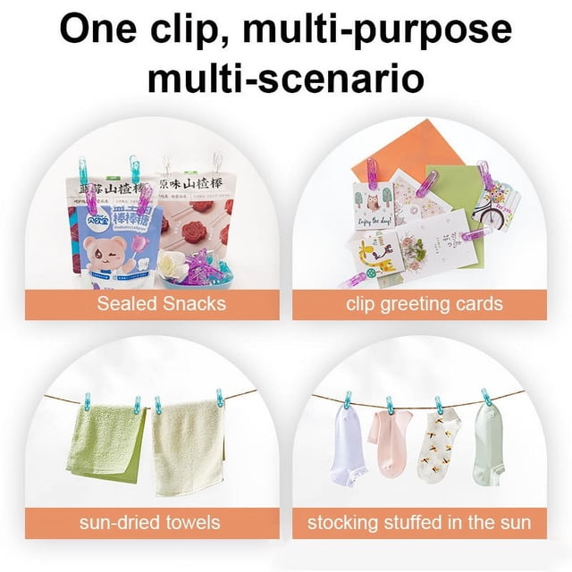 Uqiangy Mini Transparent Plastic Clear Clips, Clothespins Binder Clips for Hanging String Fairy Lights Picture, 20 Pcs