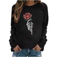 thumbnail image 1 of Sudadera Para Mujer Cuello Redondo Sudadera de Gran Tamaño Casual Manga Completa Cuello Redondo Tops Camisas Sueltas Blusa Jersey Sudadera Estampada Odeerbi ODB136814, 1 of 5