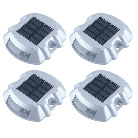 

NUOLUX Solar LED Pathway Marker LED Dock Light Waterproof Security Warning Lights White LED Light Road Stud Light for Patio Yard Home Pathway Stairs Garden