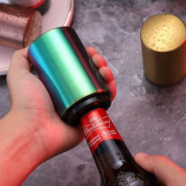 Magnetic Automatic Stainless Steel Bottle Opener, High-Quality Kitchen and Bar Tool, Quick Cap Removal for Home Use