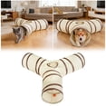 thumbnail image 2 of Junepar 25.6in 3-Way Collapsible Cat Tunnel Interactive Pet Play Tube with Teaser Ball & Crinkle Paper, 2 of 6