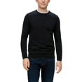 thumbnail image 2 of s.Oliver Jersey de punto para hombre - básico, cuello redondo, algodón, liso Negro XL (X-Large), 2 of 4