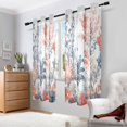 thumbnail image 2 of Yayeee Window Curtains Light Filtering 63"x52" Grommet Panel Pair Home Living Room Decor, White Sea Plants, 2 of 7