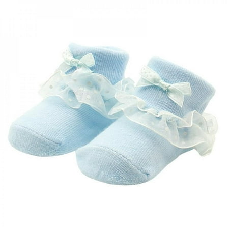 

Oaktree 1PC Infant Newborn Toddler Baby Girls Sock Children Princess Bowknot Lace Flowers Short Socks Cotton Ruffle Frilly Trim Ankle Socks