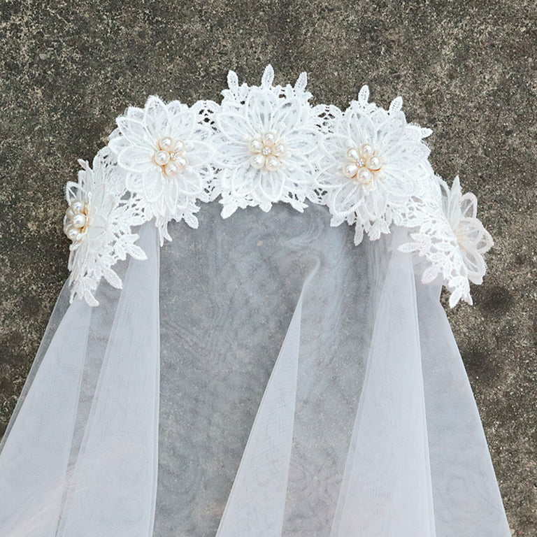 M65 Pearls Crystals Bridal Veils with Comb Tulle 1 Tier Soft Wedding Veils  Off-white Bride Rhinestones Accessories - AliExpress