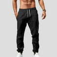 thumbnail image 2 of Mens Sweatpants,Men's Long Pants Solid Color Breathable Bunch Of Foot Linen Loose Casual Pants,Cargo Pants for Men,Size:M, 2 of 8