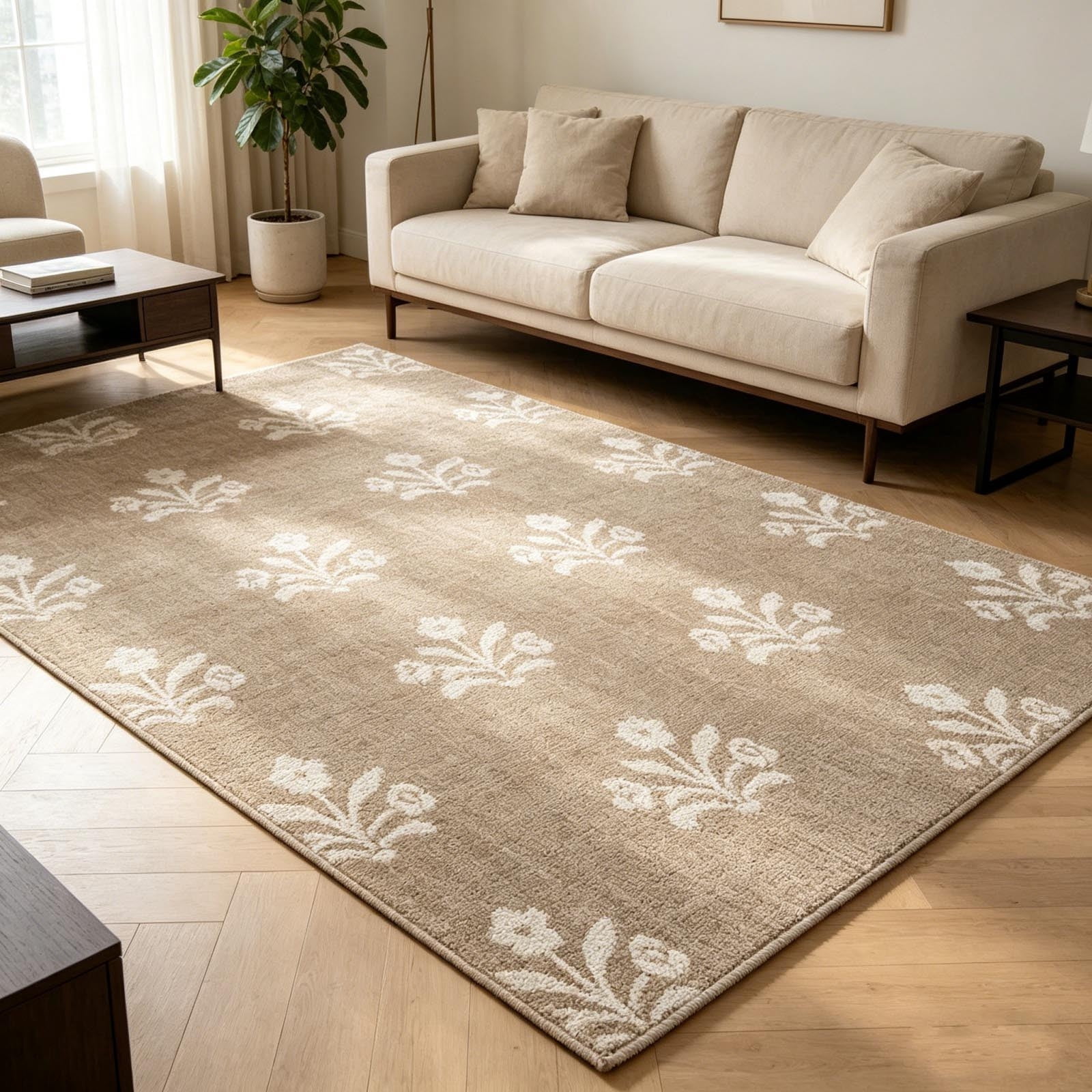 House Outdoor Rug Boho Floral Area Rug Indoor Outdoor Patio Porch Entryway Weather Resistant Synthetic Fiber Carpet Fade Stain Resistant Durable Easy Clean NonSlip Soft Underfoot HomeGarden Decor