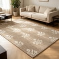 thumbnail image 4 of YoGold Boho Floral Outdoor Rug – 213x160cm Large Weather-Resistant Patio Mat, Soft Beige Base B (Polyester), 4 of 5