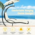 thumbnail image 4 of Patiojoy Outdoor Hanging Chaise Lounge Chair Floating Chaise Swing Lounger w/Canopy & Cushion Beige, 4 of 6