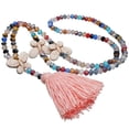 thumbnail image 2 of Collar de cuentas de cristal Xihbxyly hecho a mano con cadete de suéter con borlas y colgante para mujer, 2 of 3