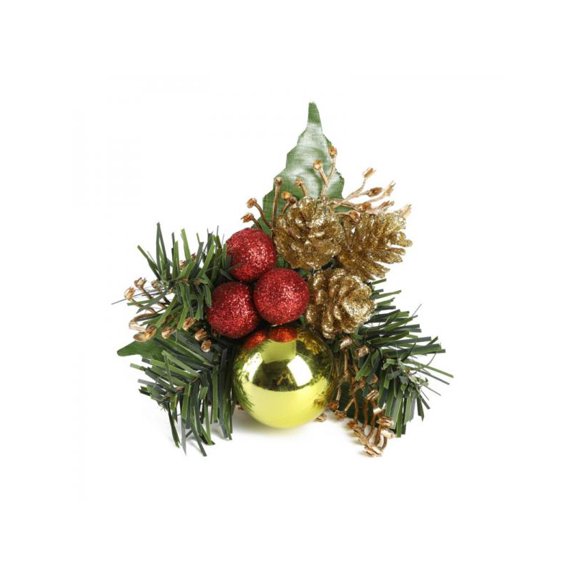 Dragonus Christmas Artificial Pine Stems Fake Pine Cone Gift Box Branch Flower Xmas Decor Ornament