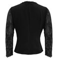 thumbnail image 7 of Lovzfmll Blazer for Women, Lace Trim Single-Breasted Suit Jacket, Dressy Slim Fit Long Sleeve Party Outerwear Black, 2XL, 7 of 7
